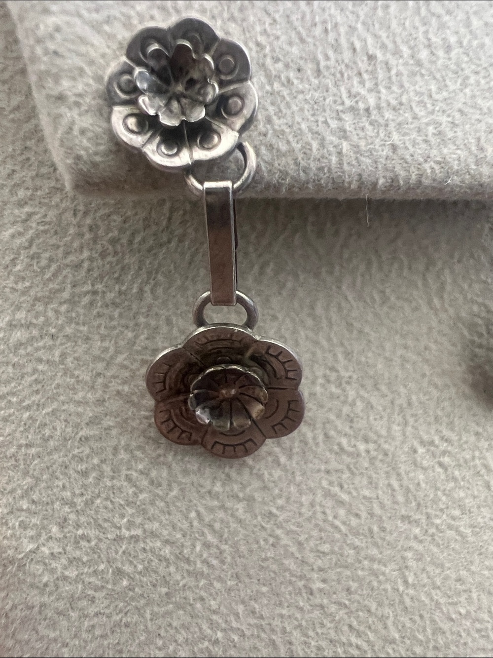 Sterling Floral Drop Earrings in Silver - Picture 2 of 9